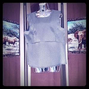 Women's Jules Leopold  Top, size XL, blk & white.